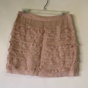 Diane Von Furstenberg DVF ruffled pink mini skirt